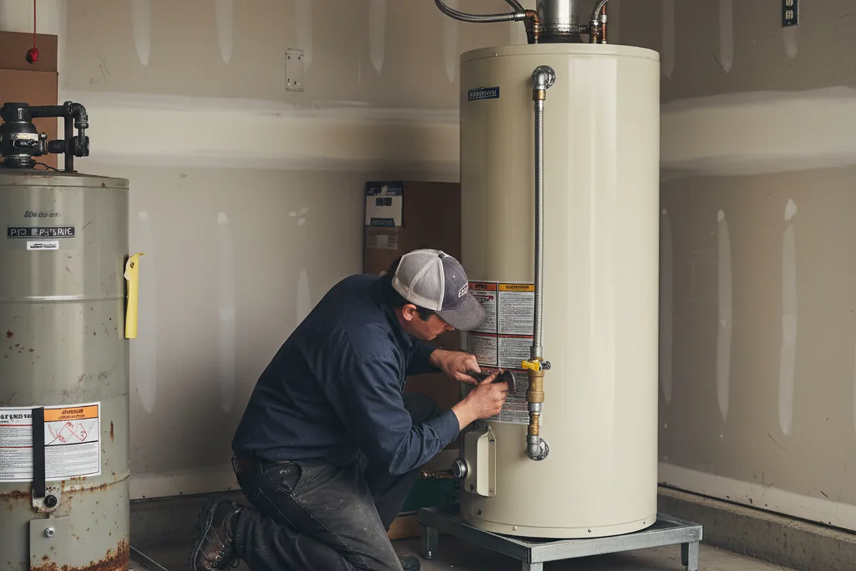 Water heater and shutoff valve replacement in Troy