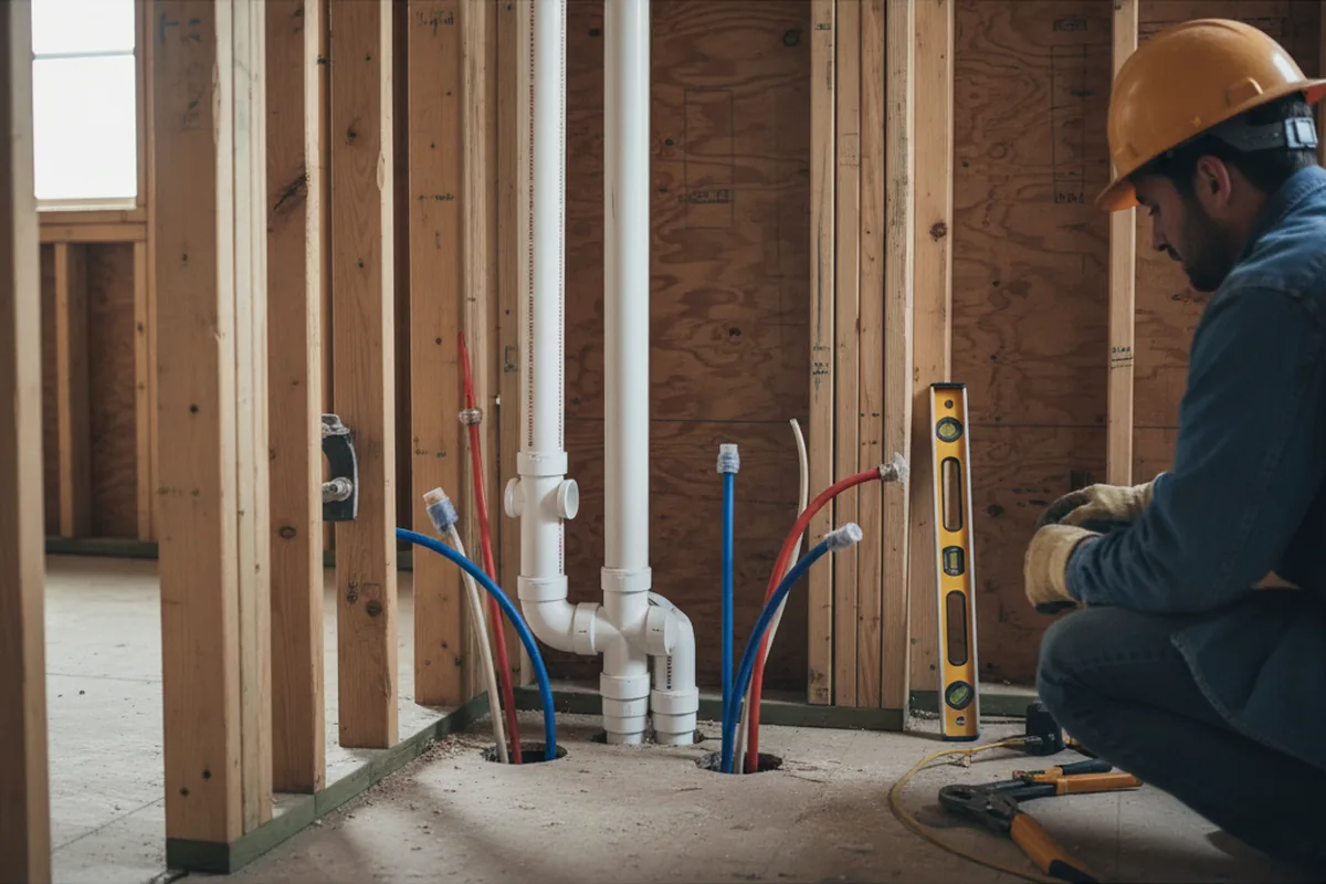 Drain and supply rough-in during Toilet Repair and Installation in Troy